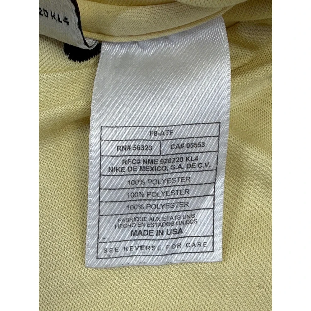 Vintage Nike Fit Long Sleeve Shirt Yellow‎ Black Mock Neck Mens Medium USA Made